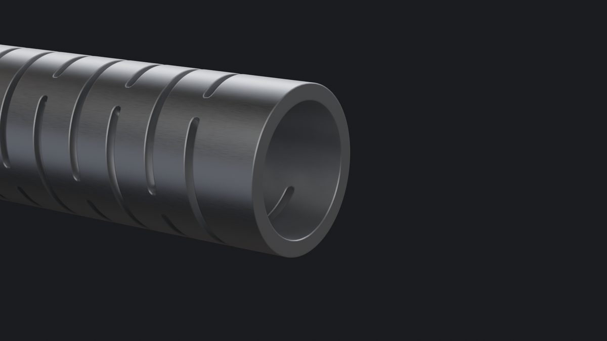 1F laser-cut hypotube, interrupted spiral